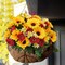 Artificial Sunflower & Mixed Silk Flower Bouquets – Faux Sunflowers, Daisies & Poppies, Cemetery, Home, Porch, and Office Decoration (4 Bundles)